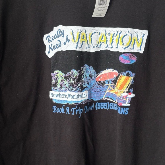 VANS‎ Graphic Print "Really Need A Vacation" Classic Fit T-Shirt Men's Medium - Picture 6 of 7